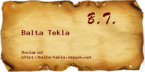 Balta Tekla névjegykártya